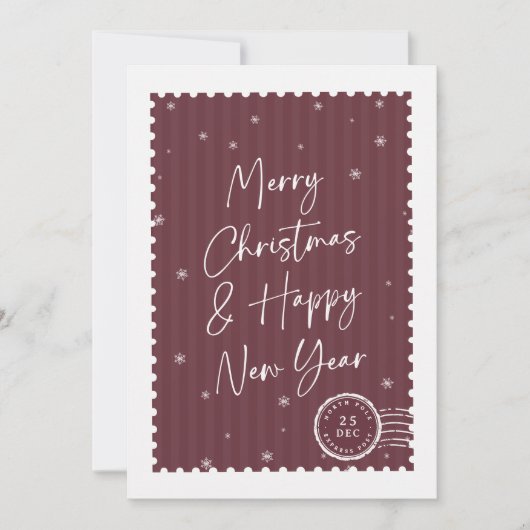 Kerstmis Trendy Script Stempel Zakelijk Feestdagenkaart (Voorkant)