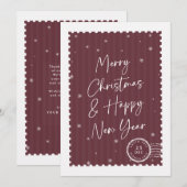 Kerstmis Trendy Script Stempel Zakelijk Feestdagenkaart (Voorkant / Achterkant)