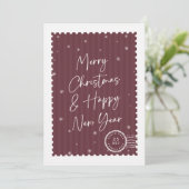 Kerstmis Trendy Script Stempel Zakelijk Feestdagenkaart (Staand voorkant)