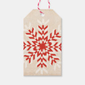 Kerstmis Tribal Sneeuwvlok Cadeaulabel (Voorkant)