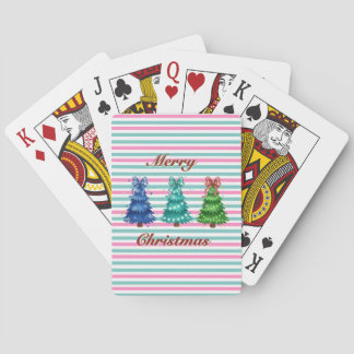 Kerstmis Trio Boom Aangepaste Tekst Pokerkaarten