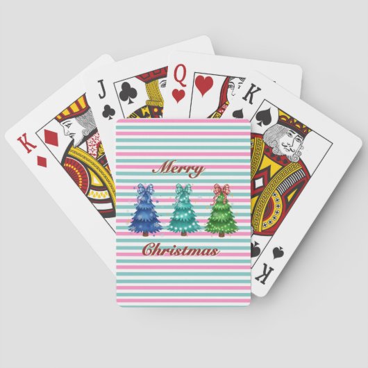Kerstmis Trio Boom Aangepaste Tekst Pokerkaarten (Achterkant)
