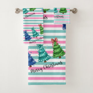 Kerstmis Trio Boom Bad Handdoek