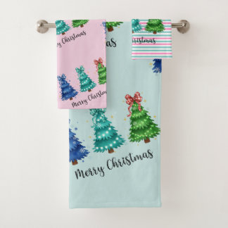 Kerstmis Trio Boom Bad Handdoek