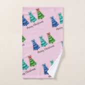 Kerstmis Trio Boom  Bad Handdoek (Handdoek)