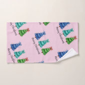 Kerstmis Trio Boom  Bad Handdoek (Handdoek)