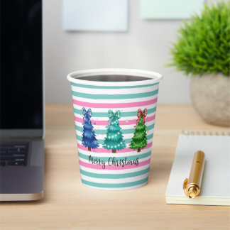 Kerstmis Trio Boom Papieren Bekers