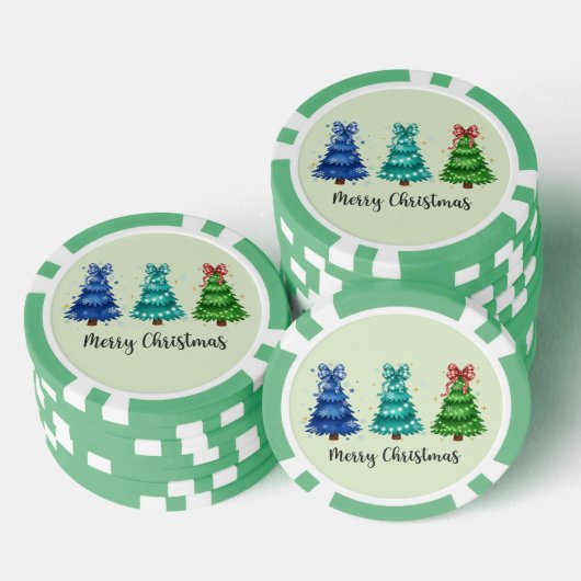 Kerstmis Trio Boom Poker Chips (Opstapeling)