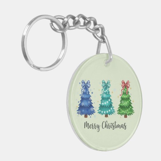 Kerstmis Trio Boom Sleutelhanger (Voorkant Links)