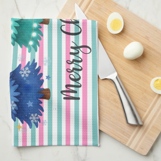Kerstmis Trio Boom  Theedoek (Quarter Fold)