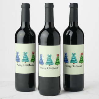 Kerstmis Trio Boom Wijn Etiket