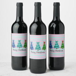 Kerstmis Trio Boom Wijn Etiket