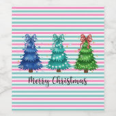 Kerstmis Trio Boom Wijn Etiket (Enkel label)