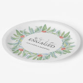 Kerstmis Trouw papieren borden waterverf krans Papieren Bordje (Gekanteld)