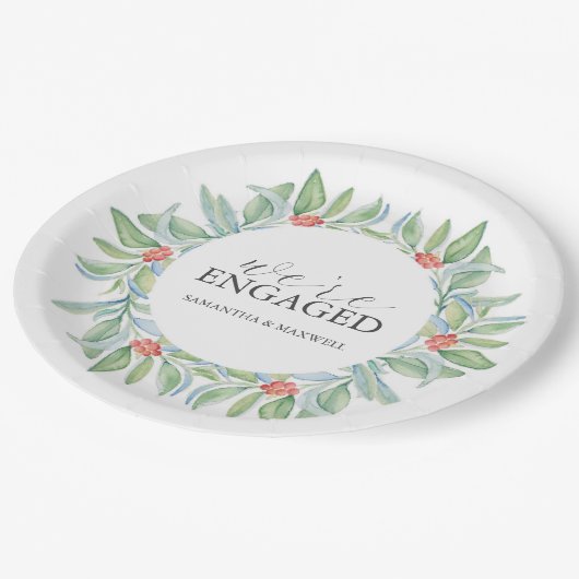 Kerstmis Trouw papieren borden waterverf krans Papieren Bordje (Gekanteld)