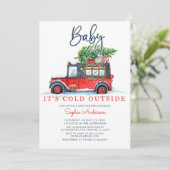 Kerstmis  Truck Baby Het is koud buiten Kaart (Staand voorkant)