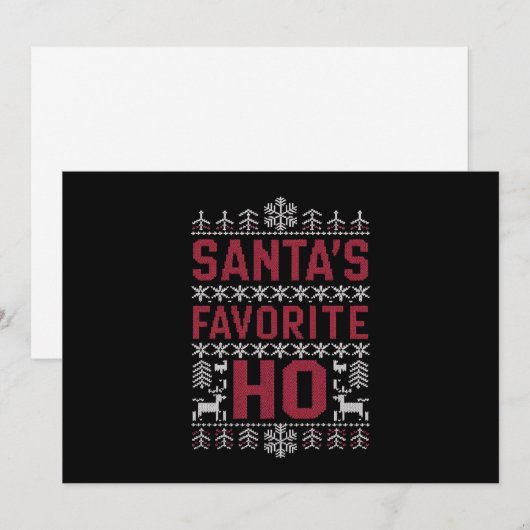 Kerstmis trui voor Santa's favoriete Ho lelijk Feestdagenkaart (Voorkant / Achterkant)