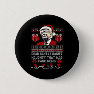 Kerstmis Trump Beste Kerstman Fake Nieuws Grappig Ronde Button 5,7 Cm