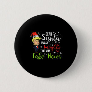 Kerstmis Trump Beste Kerstman Fake Nieuws Grappige Ronde Button 5,7 Cm