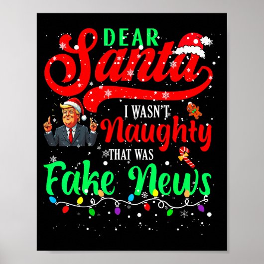 Kerstmis Trump Beste Kerstman Valse Nieuws Grappig Poster (Voorkant)