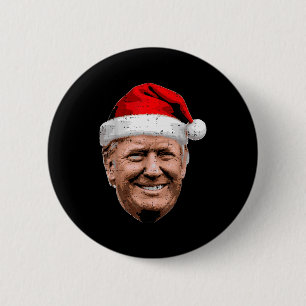 Kerstmis Trump Gezicht Kerstman Grappige Kerstmis Ronde Button 5,7 Cm