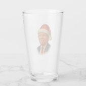 Kerstmis Trump Gezicht Santa Grappige Kerstmis Mem Glas (Achterkant)