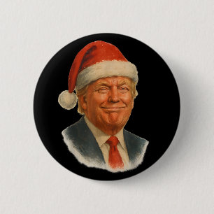 Kerstmis Trump Gezicht Santa Grappige Kerstmis Mem Ronde Button 5,7 Cm