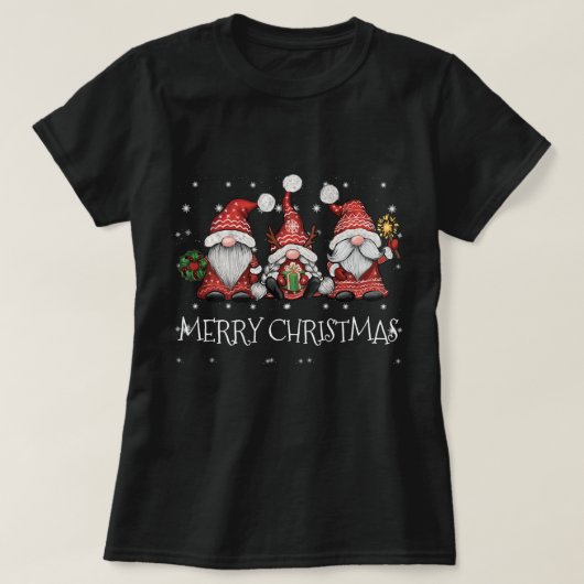 Kerstmis Tuinkabouter Dames Meisjes Kerstmis T-shirt (Design voorkant)