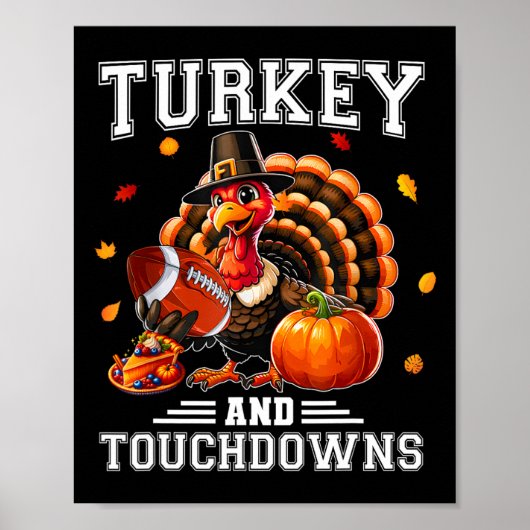 Kerstmis Turkije En Touchdowns Footbyll Mannen Ki Poster (Voorkant)