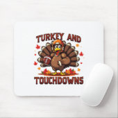 Kerstmis Turkije en Touchdowns Voetbal Speler 1 Muismat (Met muis)