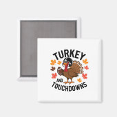 Kerstmis Turkije En Touchdowns Voetbal Speler 2 Magneet (Voorkant / Achterkant)