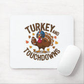 Kerstmis Turkije En Touchdowns Voetbal Speler 4 Muismat (Met muis)