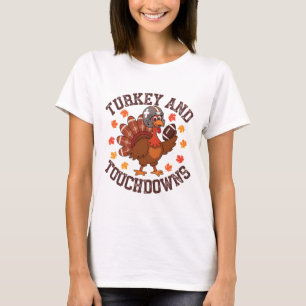 Kerstmis Turkije En Touchdowns Voetbal Speler T-shirt