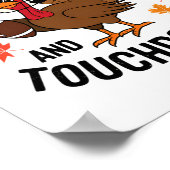 Kerstmis Turkije en touchdowns voetbalspeler 2 Poster (Hoek)