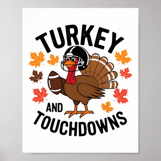 Kerstmis Turkije en touchdowns voetbalspeler 2 Poster (Voorkant)