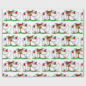 Kerstmis Turkije Lockdown Cartoon Cadeaupapier (Vlak)