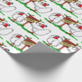 Kerstmis Turkije Lockdown Cartoon Cadeaupapier (Hoek)