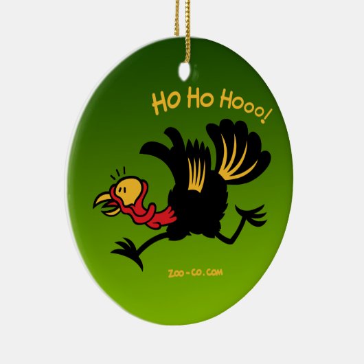 Kerstmis Turkije loopt weg! Keramisch Ornament (Rechts)