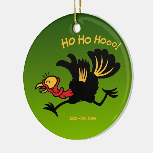 Kerstmis Turkije loopt weg! Keramisch Ornament (Links)
