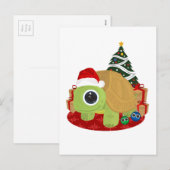 Kerstmis - Turtle Feestdagenkaart (Voorkant / Achterkant)
