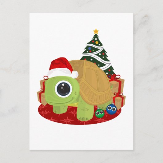 Kerstmis - Turtle Feestdagenkaart (Voorkant)