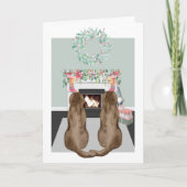 Kerstmis twee Chol Labrador Dogs Fireplace Scene Feestdagen Kaart (Voorkant)