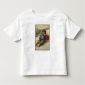 Kerstmis, twee kleine meisjes die slapen kinder shirts (Voorkant)