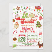 Kerstmis twee lieve verjaardag uitnodiging (Voorkant)