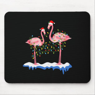 Kerstmis Twee Roze Flamingo Zomer Kerstmis Muismat