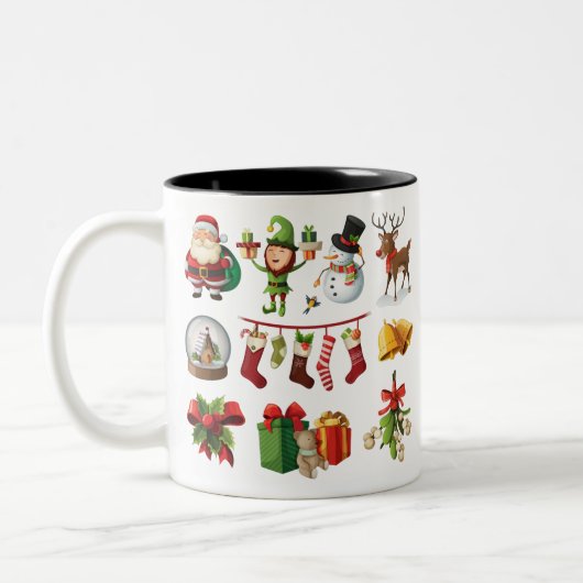 Kerstmis Tweekleurige Koffiemok (Links)