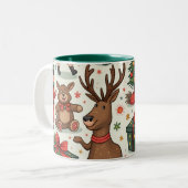 Kerstmis Tweekleurige Koffiemok (Voorkant links)