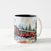 Kerstmis Tweekleurige Koffiemok (Voorkant rechts)