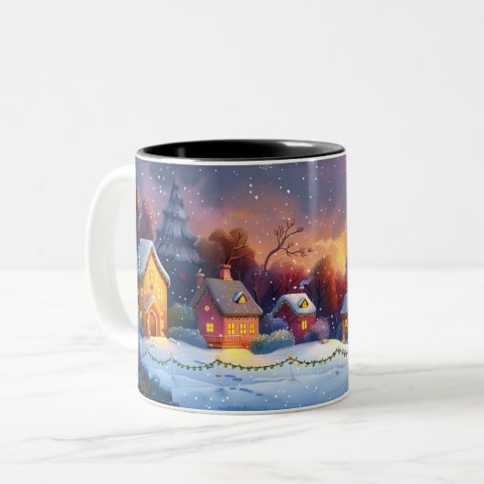 Kerstmis Tweekleurige Koffiemok (Voorkant links)