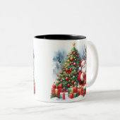 Kerstmis Tweekleurige Koffiemok (Voorkant rechts)